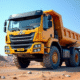 Camion benne 6 tonnes sur un chantier propre en journée