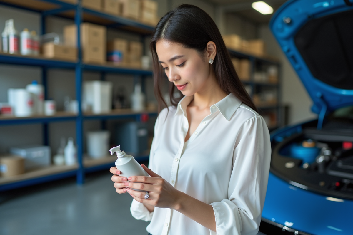 Femme lisant les instructions d