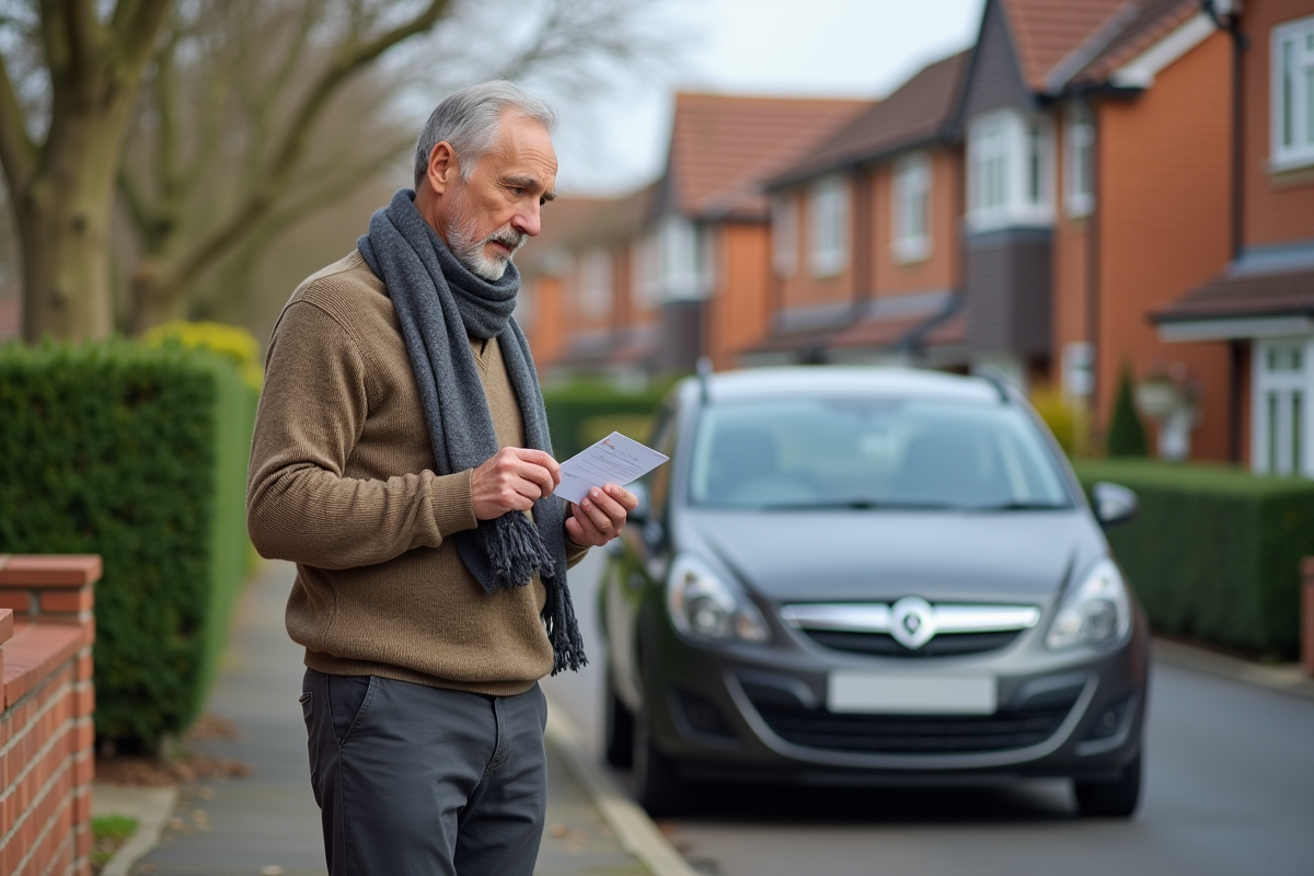 Homme vérifiant sa carte d