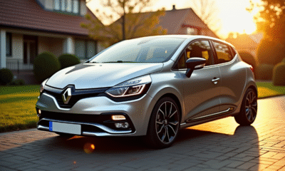 Renault Clio 2 V6 stationnée sur une allée ensoleillée